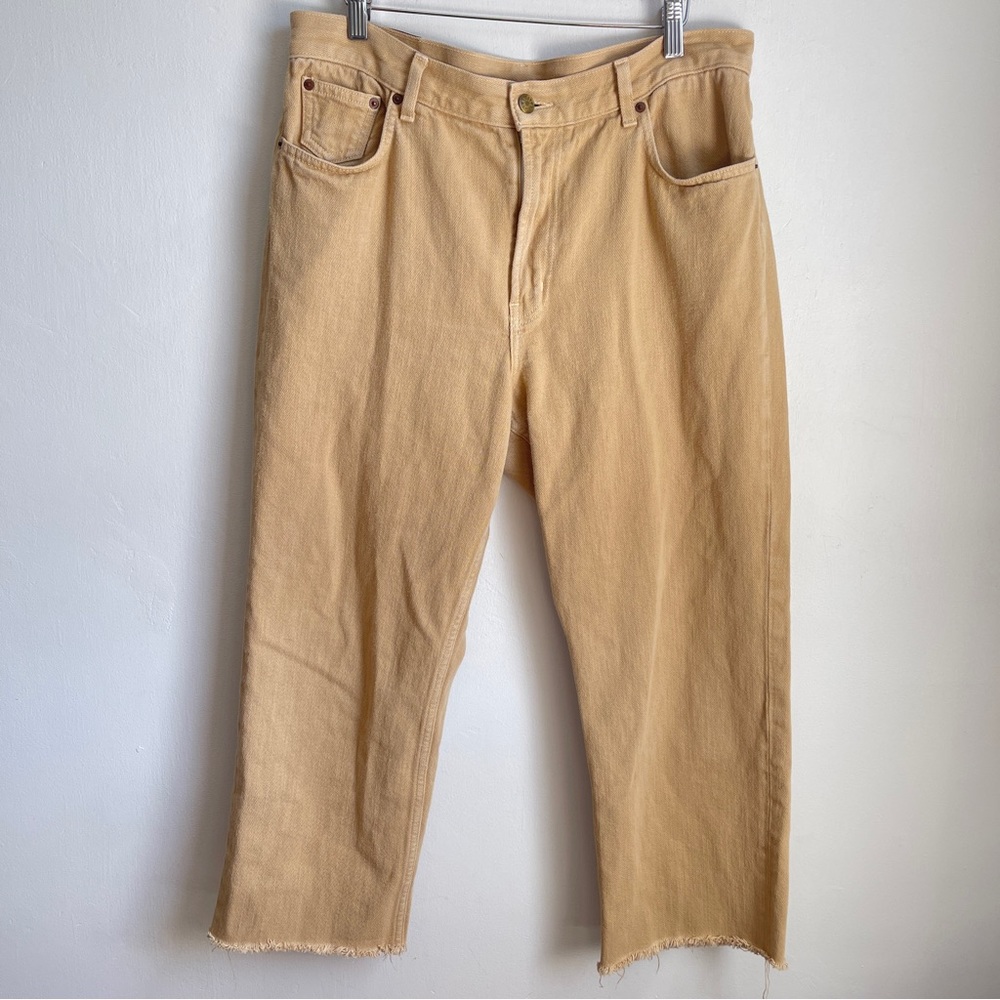 B SIDES Women's Straight Leg Jeans in Beige Tan